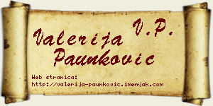 Valerija Paunković vizit kartica